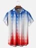 Tall Size American Flag Chest Pocket Short Sleeve Casual Shirt