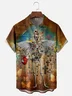 Moisture-wicking Music Rock Punk Skull Cross Chest Pocket Casual Shirt