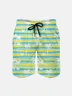 Men's Swim Trunks Hawaiian Tropical Palm Tree Beach Shorts with Pockets