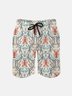 Men's Swim Trunks Hawaiian Marine Lobster Beach Shorts with Pockets