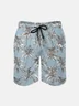 Men's Swim Trunks Hawaiian Tropical Palm Tree Beach Shorts with Pockets