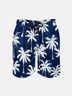 Men's Swim Trunks Hawaiian Tropical Palm Tree Beach Shorts with Pockets