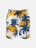 Men's Swim Trunks Hawaiian Tropical Palm Tree Beach Shorts with Pockets