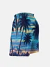 Men's Swim Trunks Hawaiian Tropical Palm Tree Beach Shorts with Pockets