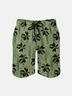 Men's Swim Trunks Hawaiian Tropical Palm Tree Beach Shorts with Pockets