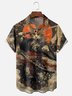 Moisture-wicking Cat Samurai Sakura Wave Chest Pocket Casual Shirt