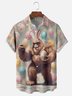 Tall Size Moisture-wicking Easter Bigfoot Bunny Chest Pocket Casual Shirt