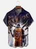 Moisture-wicking USA Basketball Los Angeles Art Legend Purple Chest Pocket Casual Shirt