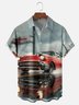 Moisture-wicking American Retro Car Art Chest Pocket Casual Shirt