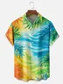 Moisture Wicking Tie-Dye Ombre Botanicals Chest Pocket Hawaiian Shirt