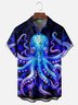 Moisture Wicking Gradient Octopus Chest Pocket Hawaiian Shirt