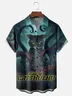 Moisture-wicking Cat Cthulhu Octopus Marine Life Chest Pocket Casual Shirt