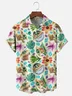 Moisture-wicking Star Flower Coconut Tree Chest Pocket Hawaiian Shirt