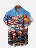 Moisture-wicking Happy Independence Day Gnome American Flag Chest Pocket Casual Shirt
