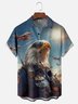 Moisture-wicking Memorial Day Air Force Bald Eagle USA Chest Pocket Casual Shirt