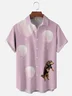 Moisture-wicking Pet Day Funny Cute Balloon Dog Lavender Chest Pocket Bowling Shirt