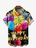 Tall Size Birthday Anniversary Chest Pocket Short Sleeve Party Shirt