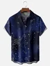 Moisture-wicking Starry Sky Constellation Stars Moon Chest Pocket Casual Shirt
