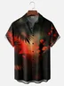 Moisture Wicking Tropical Gradient Botanicals Chest Pocket Hawaiian Shirt