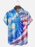 Moisture Wicking American Flag Ocean Wave Chest Pocket Hawaiian Shirt