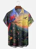 Moisture Wicking Rainforest Parrot Chest Pocket Hawaiian Shirt