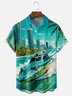 Moisture-wicking Alligator Beach Coconut Tree Chest Pocket Hawaiian Shirt