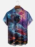 Moisture-wicking Cyberpunk Electronic Music Festival Rock Art Chest Pocket Casual Shirt