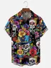 Tall Size Moisture-wicking Cinco de Mayo Day of the Dead Mexican Skull Chest Pocket Casual Shirt