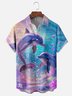 Moisture-wicking Dolphin Ocean Chest Pocket Hawaiian Shirt