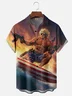 Moisture Wicking American Flag Veteran Surf Wave Chest Pocket Hawaiian Shirt