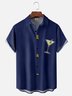 Moisture-wicking Cocktail Olive White Art Lotus Chest Pocket  Bowling Shirt