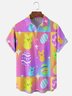 Moisture-wicking Easter Bunny Eggs Gradient Color Chest Pocket Casual Shirt