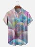 Moisture-wicking Easter Egg Gradient Color Chest Pocket Casual Shirt