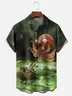 Moisture-wicking Fun Mini Cthulhu Pirate Ship Green Chest Pocket Hawaiian Shirt