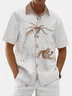 Moisture Wicking Coconut Tree Monkey Chest Pocket Hawaiian Shirt