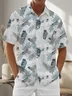 Moisture Wicking Geometric Lines Chest Pocket Hawaiian Shirt