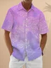 Moisture Wicking Gradient Floral Chest Pocket Hawaiian Shirt