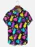 Tall Size Moisture Wicking Easter Egg Bunny Chest Pocket Hawaiian Shirt
