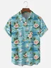 Moisture-wicking Palm Tree Hibiscus Flower Sailing Boat Chest Pocket Hawaiian Shirt