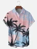 Moisture-wicking Palm Tree Chest Pocket Hawaiian Shirt
