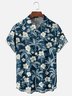 Moisture-wicking Tropical Palm Tree Floral Chest Pocket Hawaiian Shirt