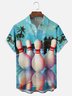 Moisture-wicking Palm Tree Vacation Bowling Chest Pocket Hawaiian Shirt