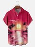 Moisture-wicking Tropical Palm Tree Chest Pocket Hawaiian Shirt