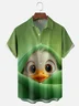 Moisture-wicking Cartoon Duck Chest Pocket Hawaiian Shirt