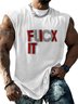 Mens Crewneck Tank Tops Fuck It Beach Sleeveless Shirt
