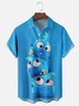 Moisture-wicking Cartoon Birds Chest Pocket Casual Shirt