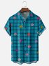 Moisture-wicking Floral Plaid Chest Pocket Hawaiian Shirt