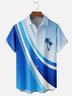Moisture-wicking Palm Tree Gradient Color Chest Pocket Hawaiian Shirt