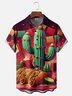 Moisture-wicking Happy Cinco de Mayo Cactus TACO Red Chest Pocket Casual Shirt