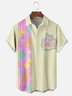 Moisture-wicking Easter Fun Bunny Egg Art Chest Pocket Bowling Shirt